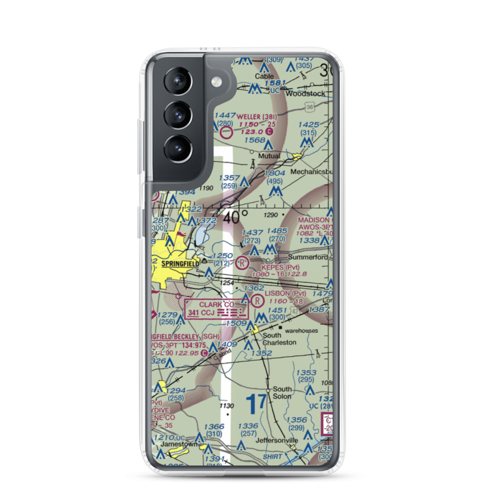 Kepes Flying Field (1OA4) VFR Sectional Samsung Case Samsung Galaxy S21 model shown