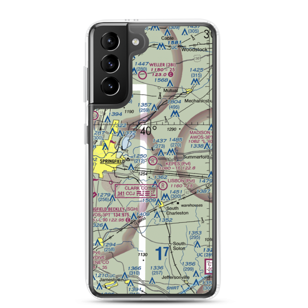 Kepes Flying Field (1OA4) VFR Sectional Samsung Case Samsung Galaxy S21 Plus model shown