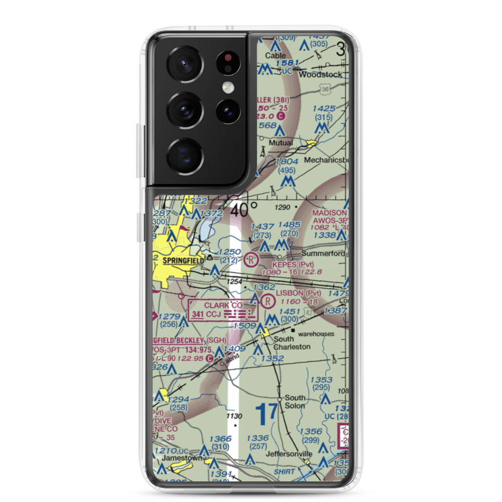 Kepes Flying Field (1OA4) VFR Sectional Samsung Case Samsung Galaxy S21 Ultra model shown