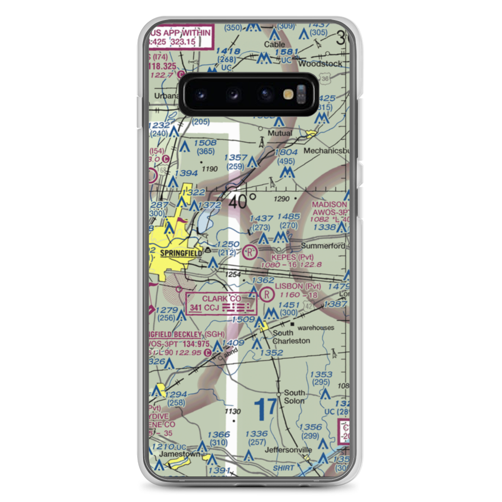Kepes Flying Field (1OA4) VFR Sectional Samsung Case Samsung Galaxy S10+ model shown