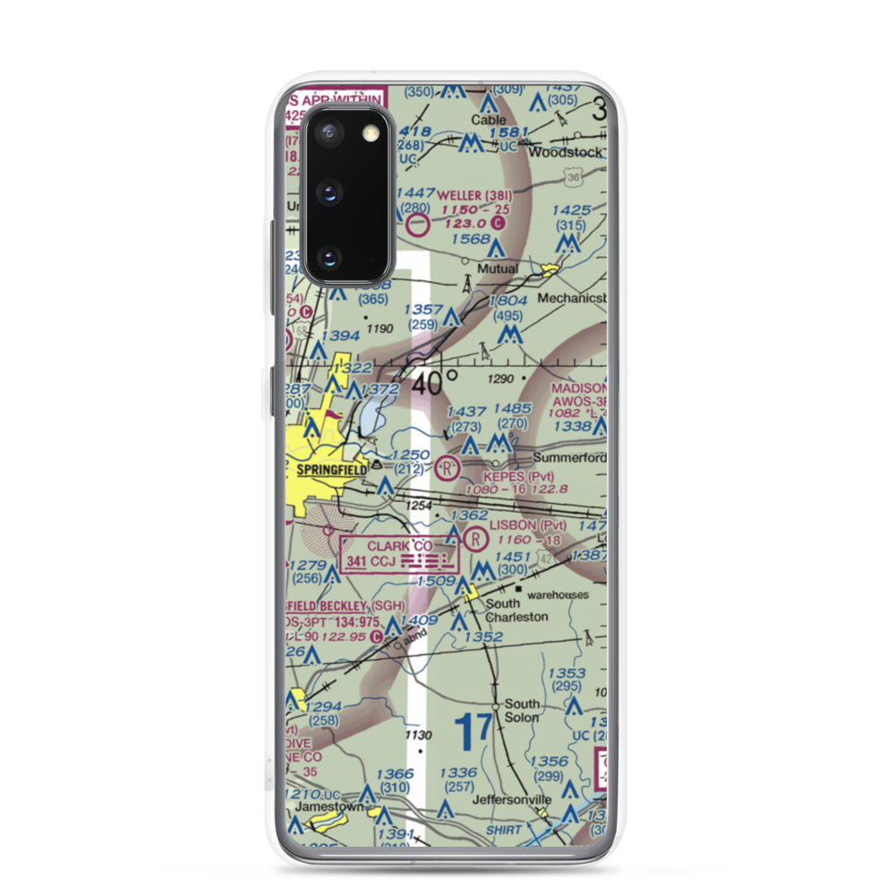 Kepes Flying Field (1OA4) VFR Sectional Samsung Case Samsung Galaxy S20 model shown