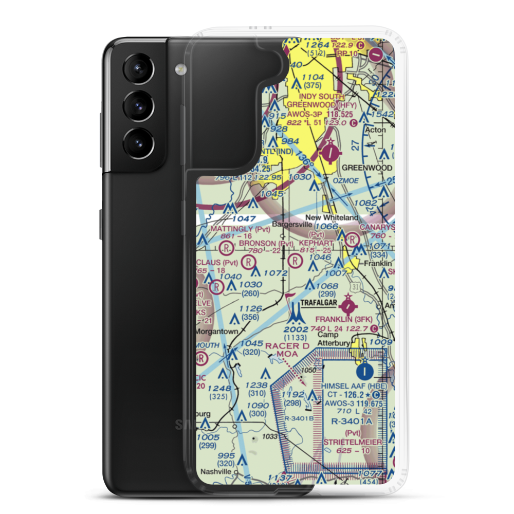 Kephart Field Airport (IN01) VFR Sectional Samsung Case Samsung Galaxy S21 Plus model shown