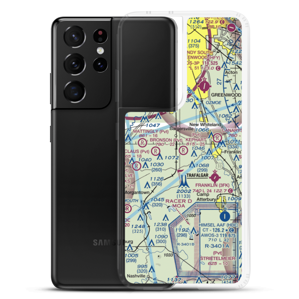 Kephart Field Airport (IN01) VFR Sectional Samsung Case Samsung Galaxy S21 Ultra model shown