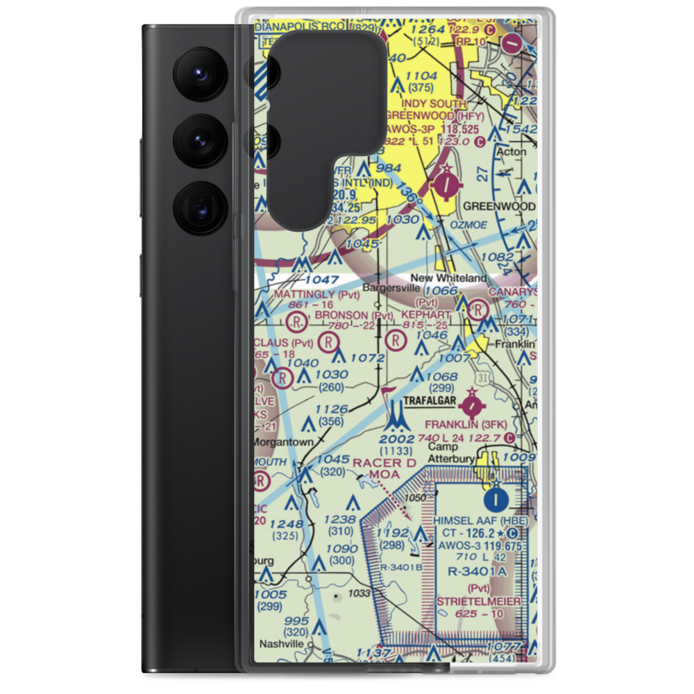 Kephart Field Airport (IN01) VFR Sectional Samsung Case Samsung Galaxy S22 Ultra model shown