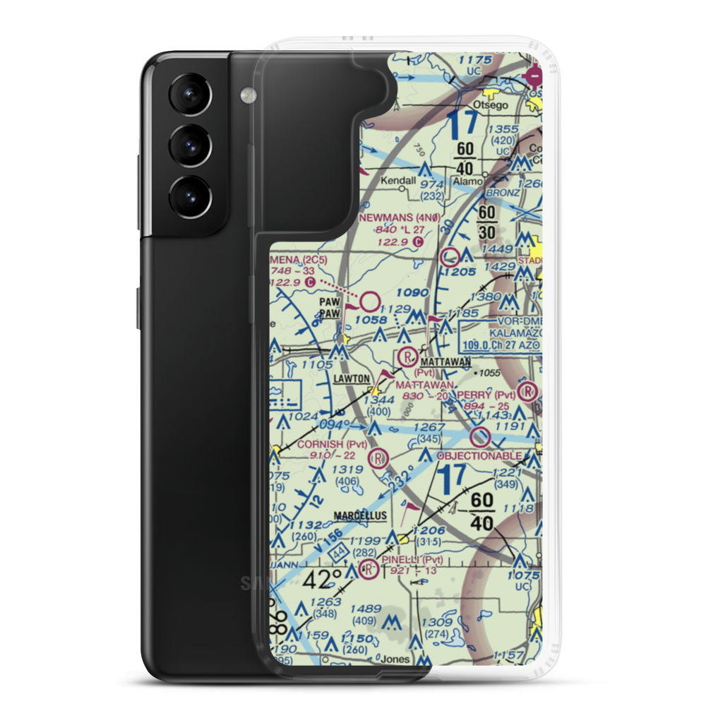 Kerby Field (MI84) VFR Sectional Samsung Case Samsung Galaxy S21 Plus model shown