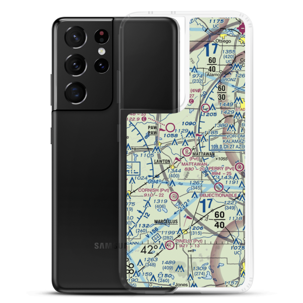 Kerby Field (MI84) VFR Sectional Samsung Case Samsung Galaxy S21 Ultra model shown