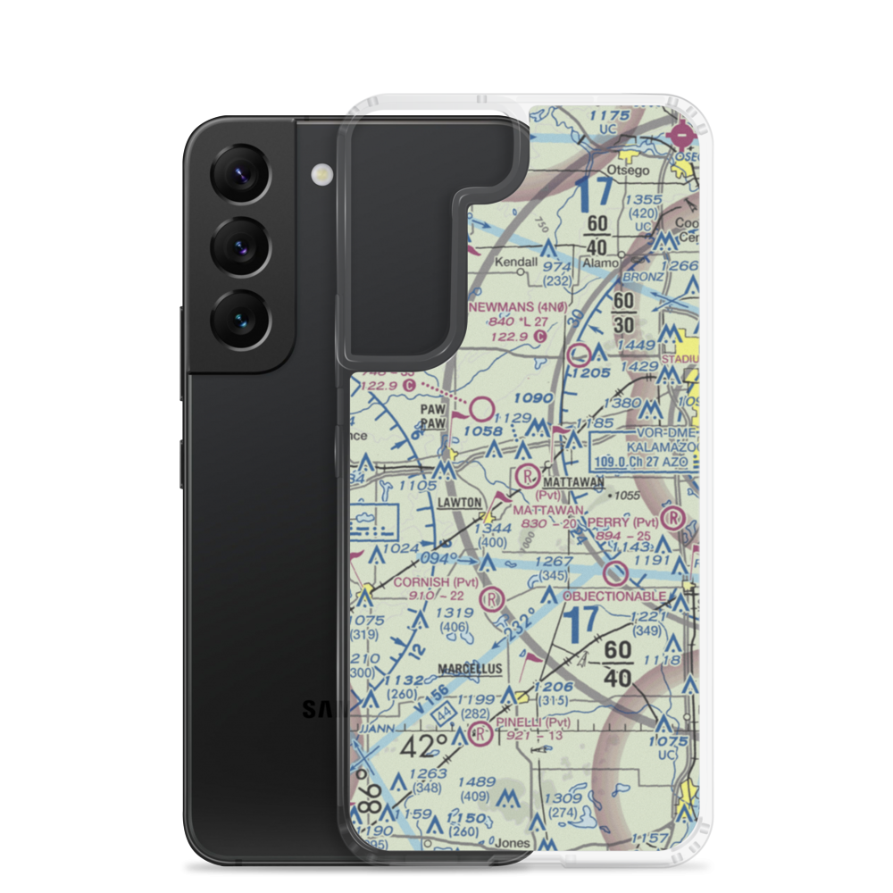 Kerby Field (MI84) VFR Sectional Samsung Case Samsung Galaxy S22 model shown