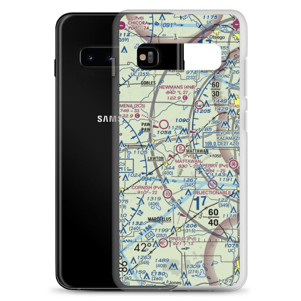 Kerby Field (MI84) VFR Sectional Samsung Case Samsung Galaxy S10+ model shown