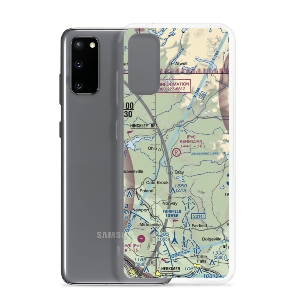 Kermizian Airport (0NY3) VFR Sectional Samsung Case Samsung Galaxy S20 model shown