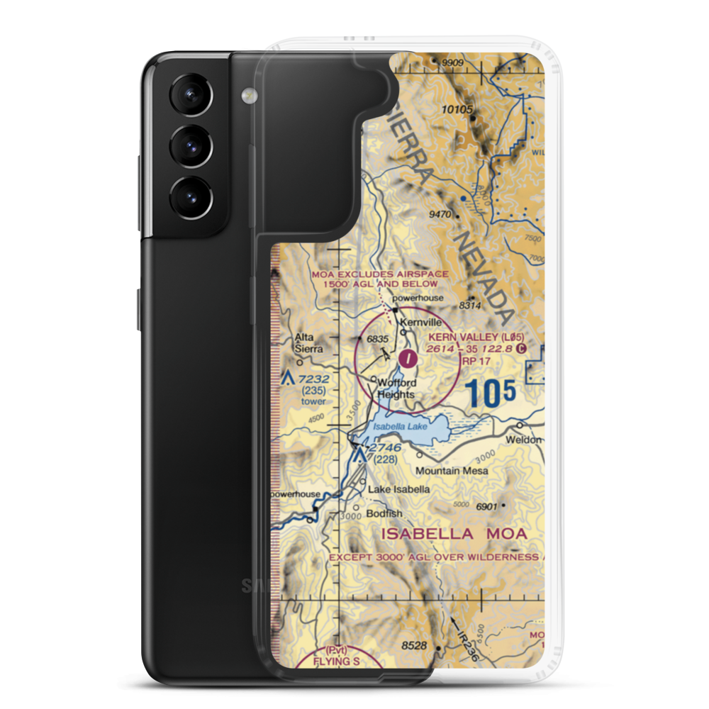 Kern Valley Airport (L05) VFR Sectional Samsung Case Samsung Galaxy S21 Plus model shown