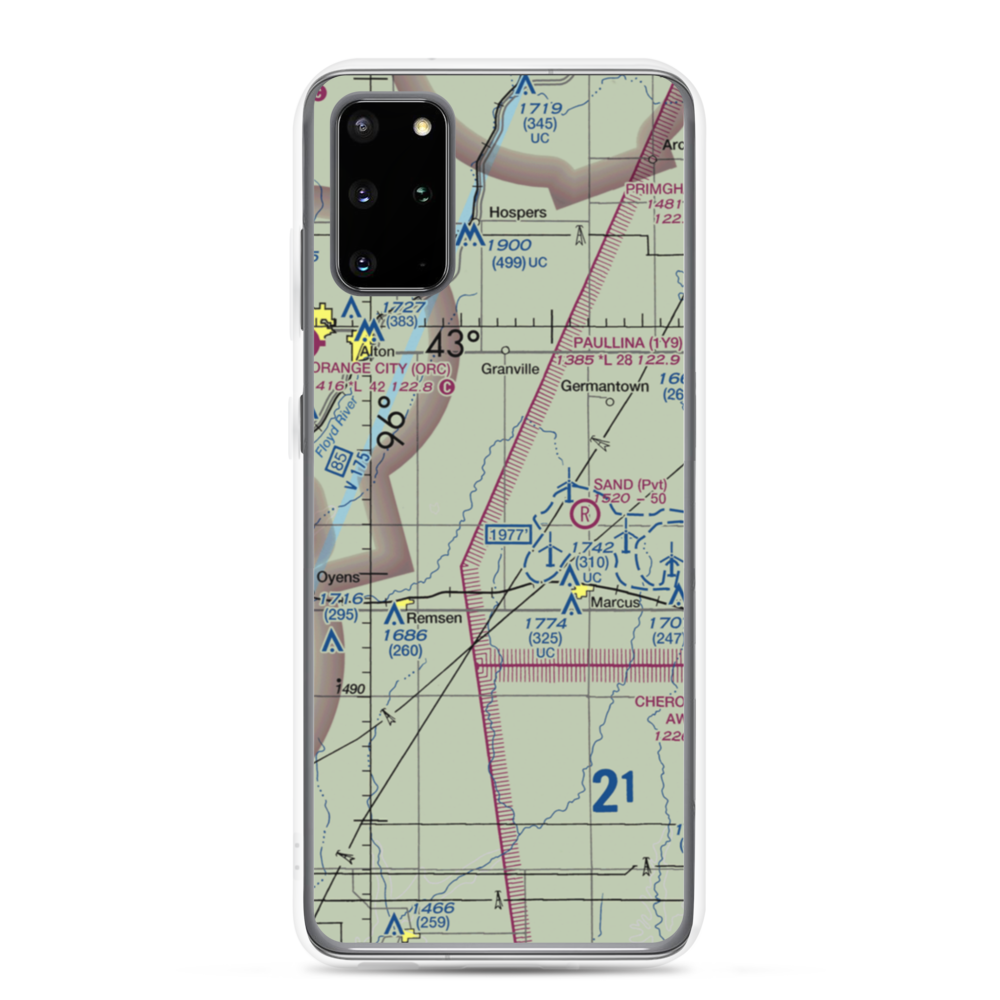 Kerr Airport (3IA5) VFR Sectional Samsung Case Samsung Galaxy S20 Plus model shown