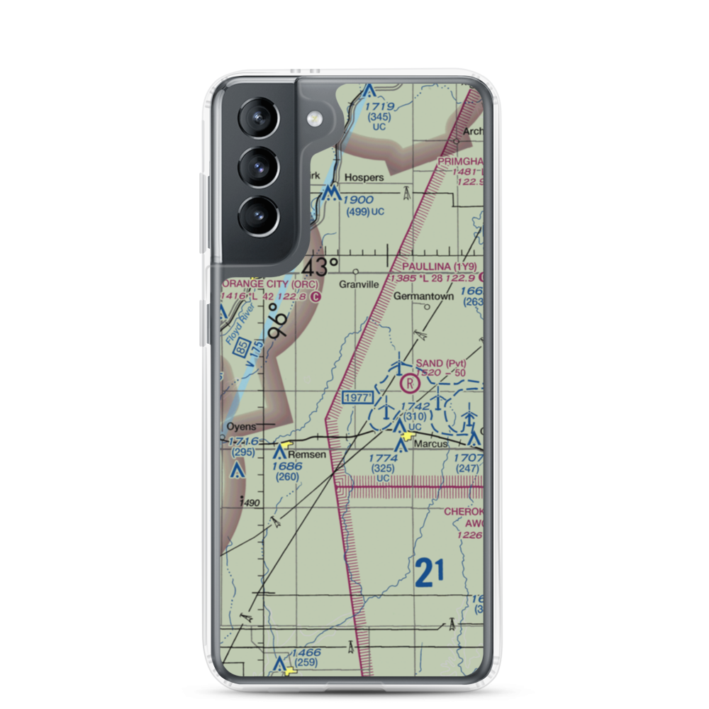 Kerr Airport (3IA5) VFR Sectional Samsung Case Samsung Galaxy S21 model shown