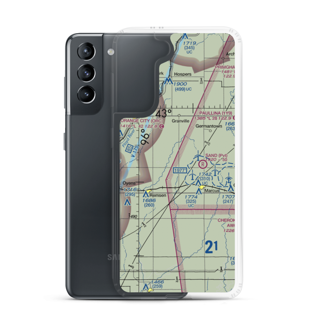 Kerr Airport (3IA5) VFR Sectional Samsung Case Samsung Galaxy S21 model shown