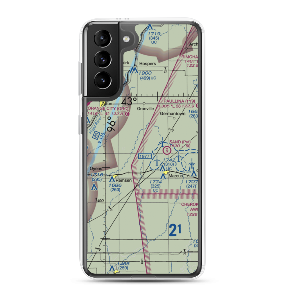 Kerr Airport (3IA5) VFR Sectional Samsung Case Samsung Galaxy S21 Plus model shown