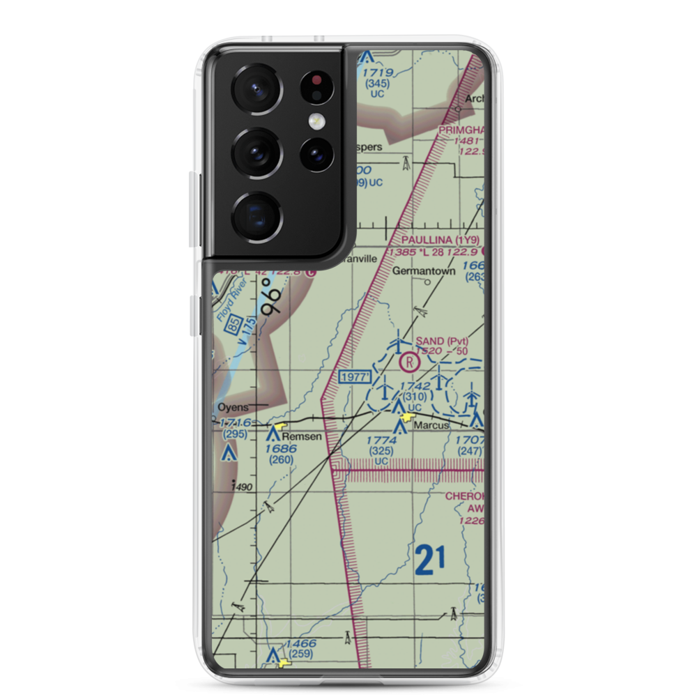 Kerr Airport (3IA5) VFR Sectional Samsung Case Samsung Galaxy S21 Ultra model shown