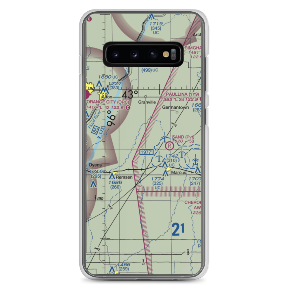 Kerr Airport (3IA5) VFR Sectional Samsung Case Samsung Galaxy S10+ model shown