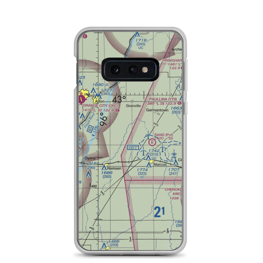 Kerr Airport (3IA5) VFR Sectional Samsung Case Samsung Galaxy S10e model shown