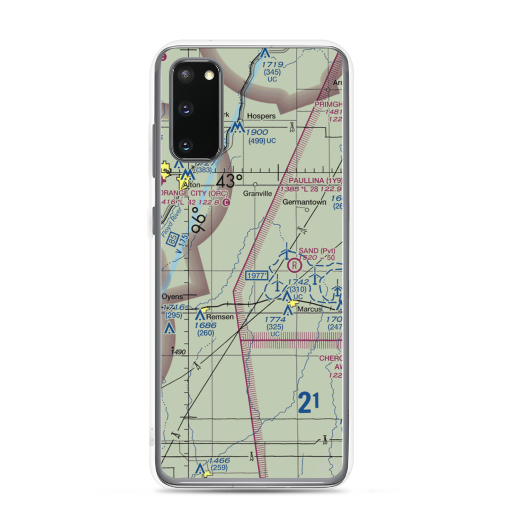 Kerr Airport (3IA5) VFR Sectional Samsung Case Samsung Galaxy S20 model shown