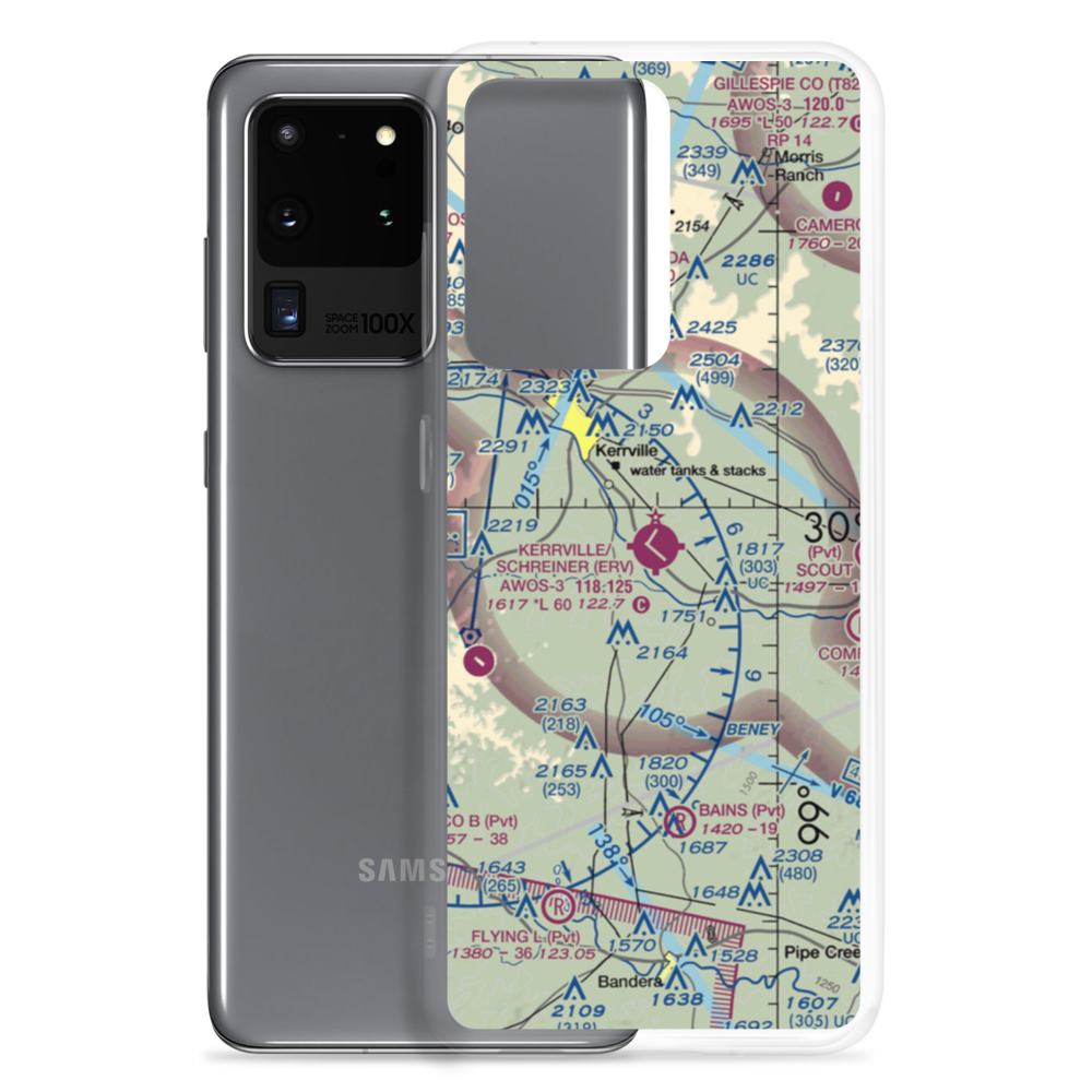 Kerrville Municipal Louis Schreiner Field (ERV) VFR Sectional Samsung Case Samsung Galaxy S20 Ultra model shown