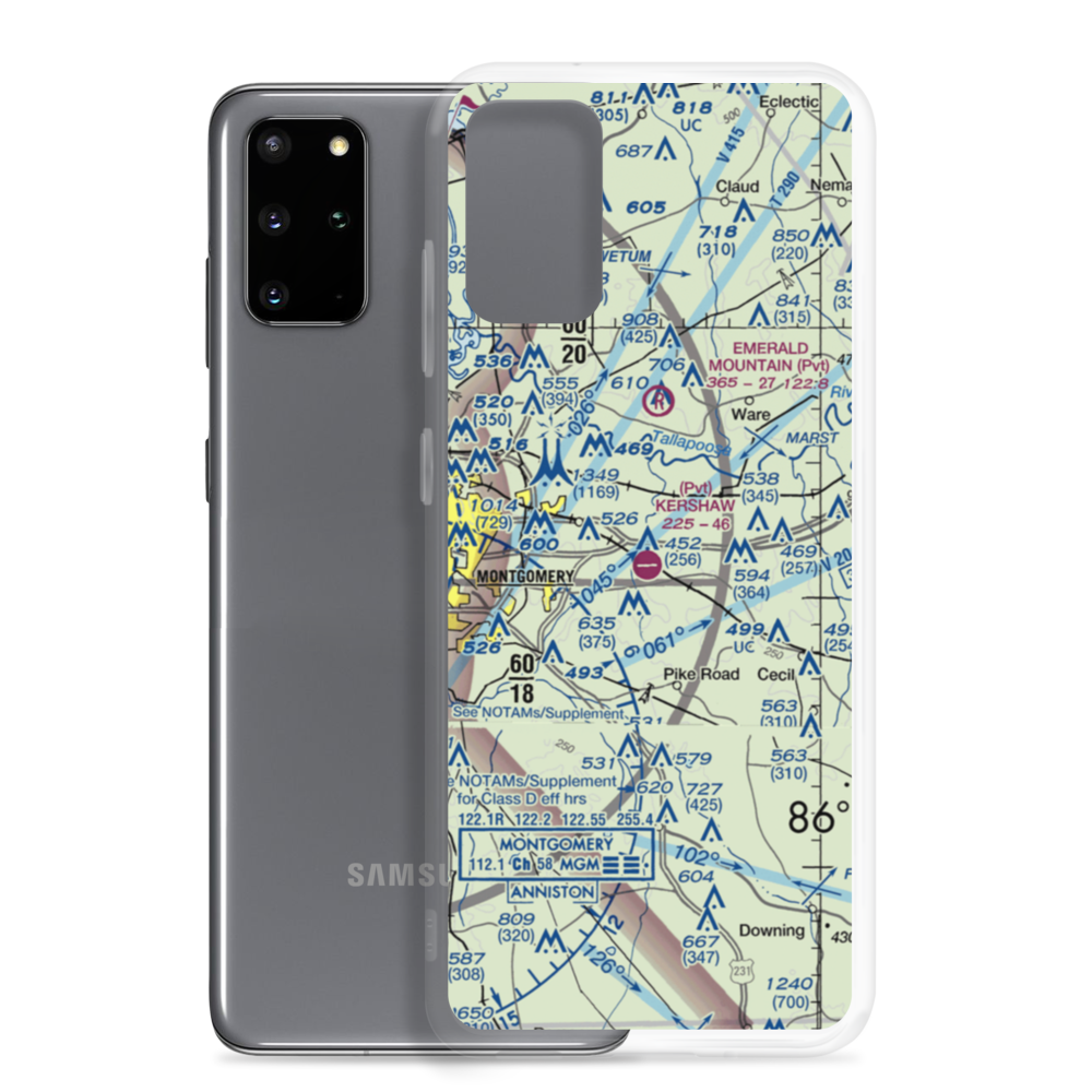 Kershaw Airport (AL12) VFR Sectional Samsung Case Samsung Galaxy S20 Plus model shown