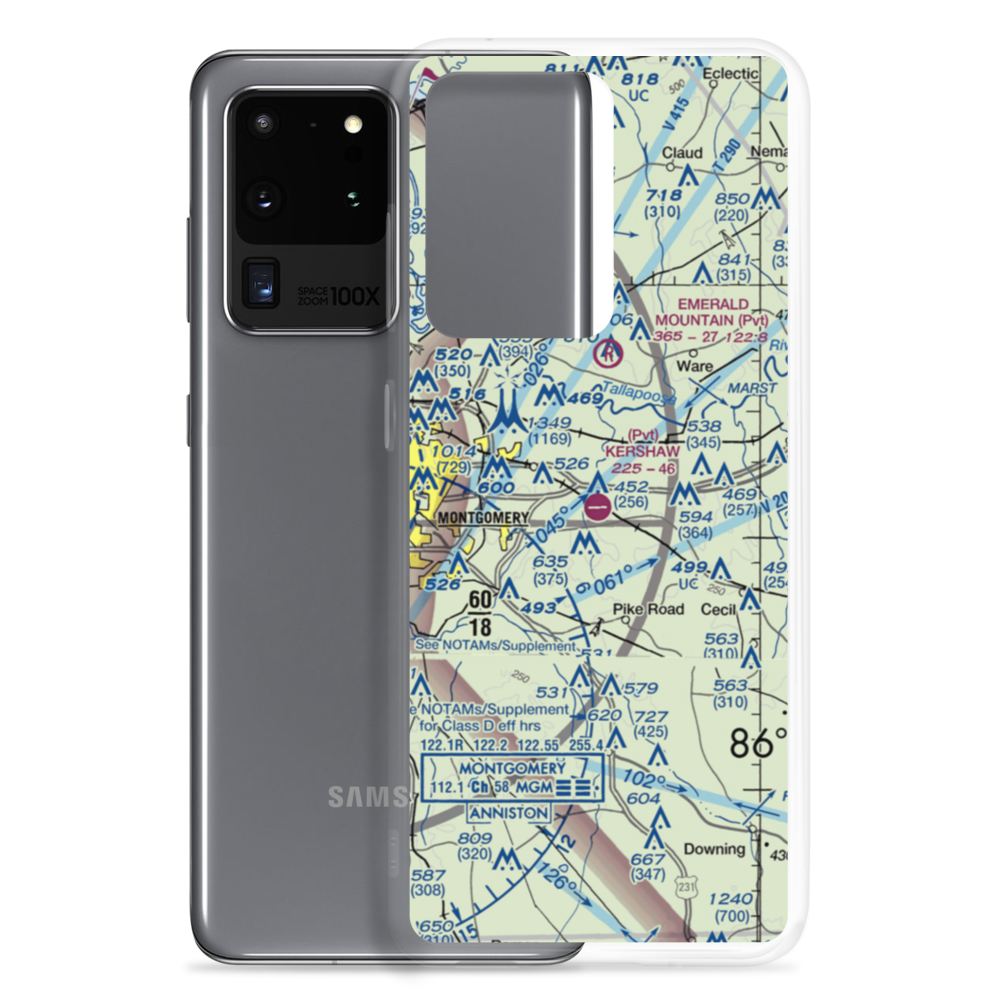 Kershaw Airport (AL12) VFR Sectional Samsung Case Samsung Galaxy S20 Ultra model shown