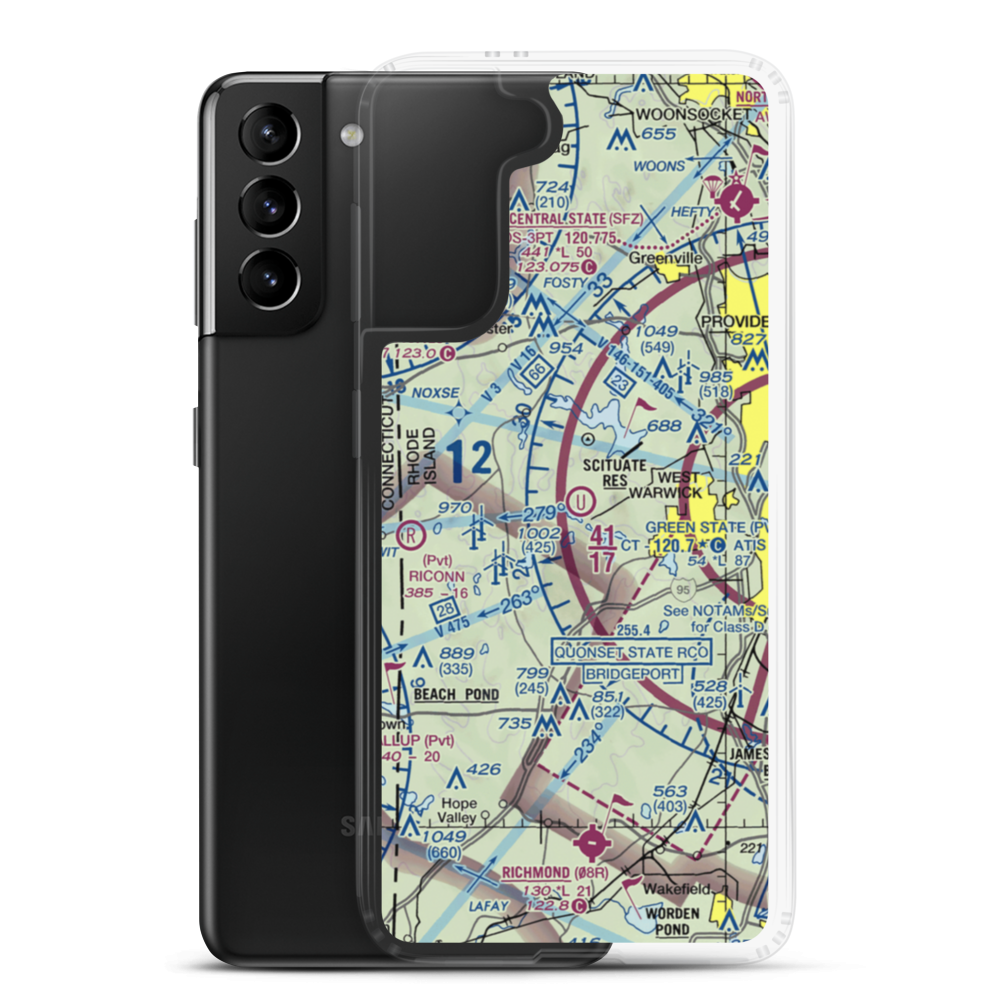 Keskinen Balloonport (RI16) VFR Sectional Samsung Case Samsung Galaxy S21 Plus model shown