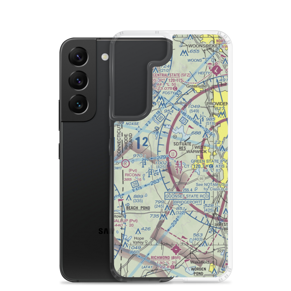 Keskinen Balloonport (RI16) VFR Sectional Samsung Case Samsung Galaxy S22 model shown