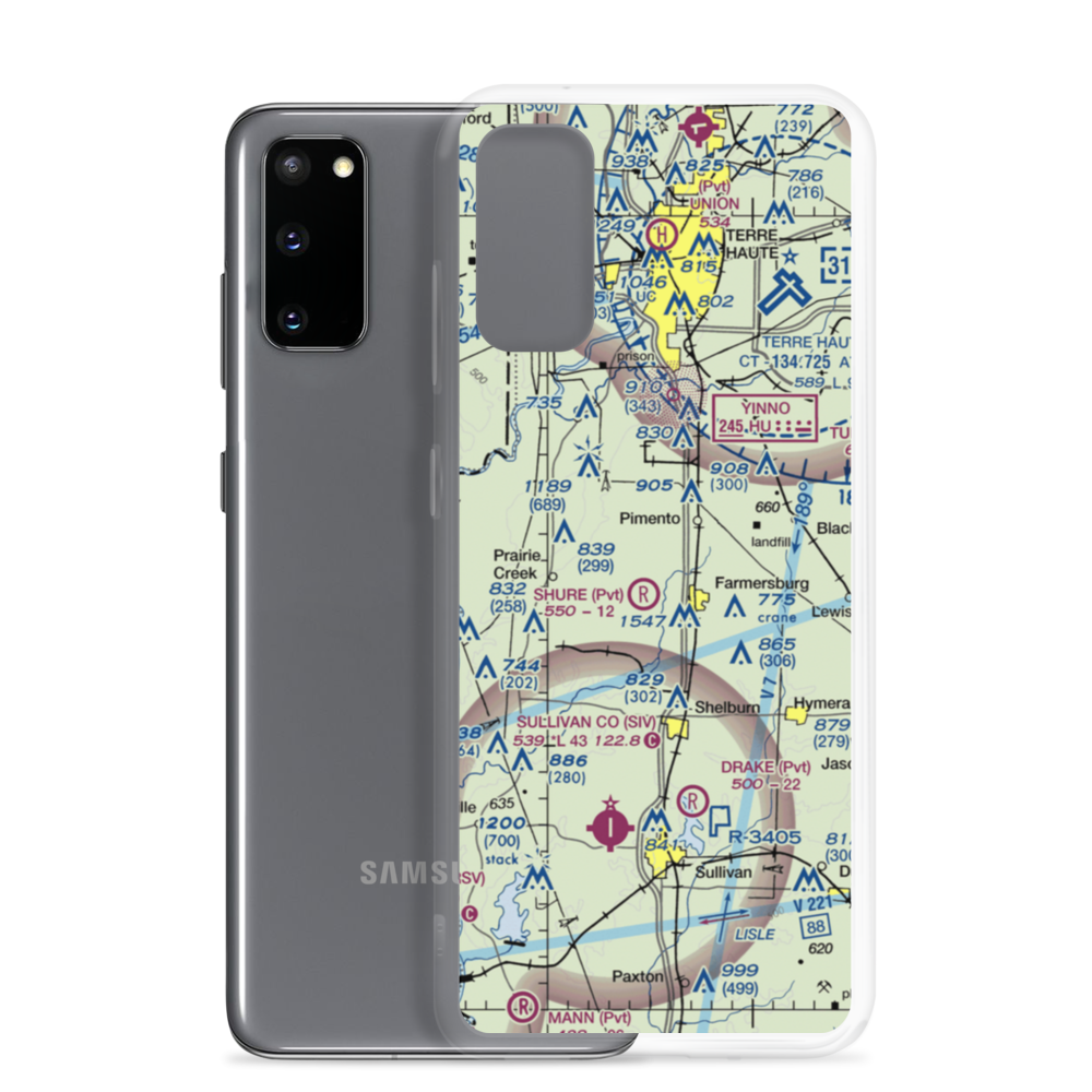 Kester Fly Inn Airport (18IN) VFR Sectional Samsung Case Samsung Galaxy S20 model shown