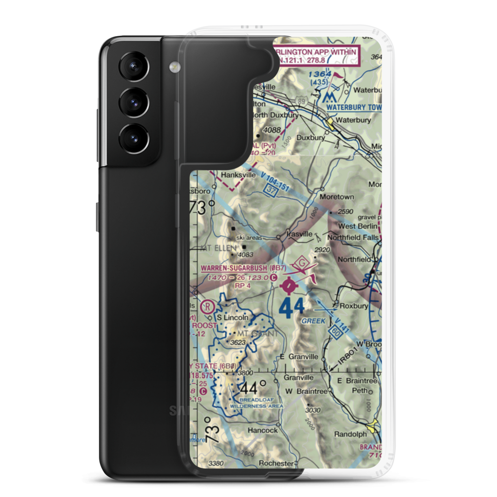 Ketcham Lndg Area Airport (VT30) VFR Sectional Samsung Case Samsung Galaxy S21 Plus model shown