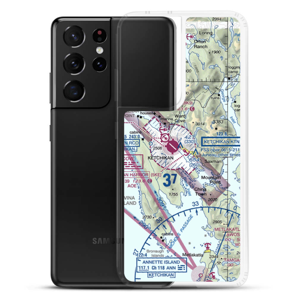 Ketchikan Harbor Seaplane Base (5KE) VFR Sectional Samsung Case Samsung Galaxy S21 Ultra model shown