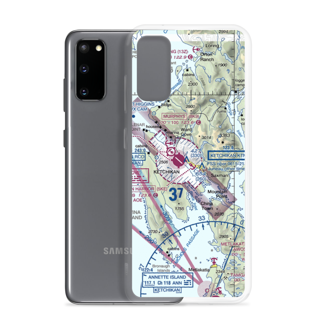 Ketchikan Harbor Seaplane Base (5KE) VFR Sectional Samsung Case Samsung Galaxy S20 model shown