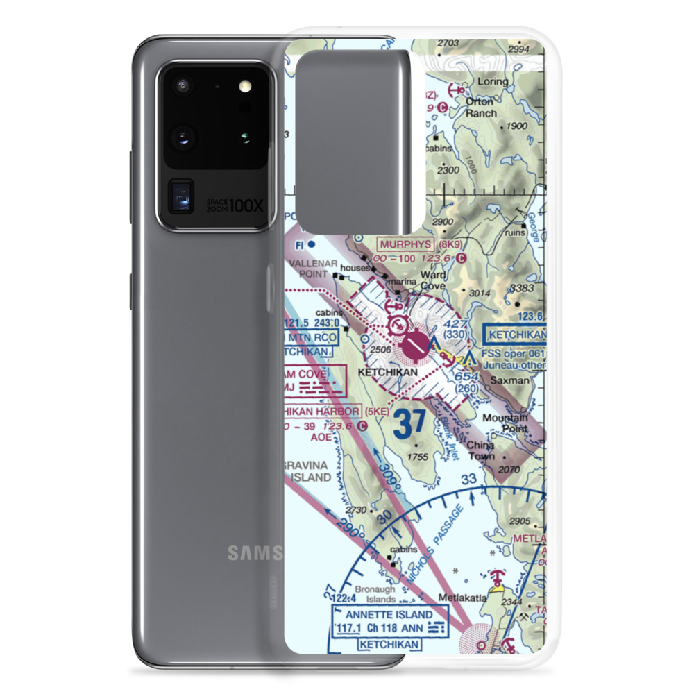 Ketchikan International Airport (KTN) VFR Sectional Samsung Case Samsung Galaxy S20 Ultra model shown