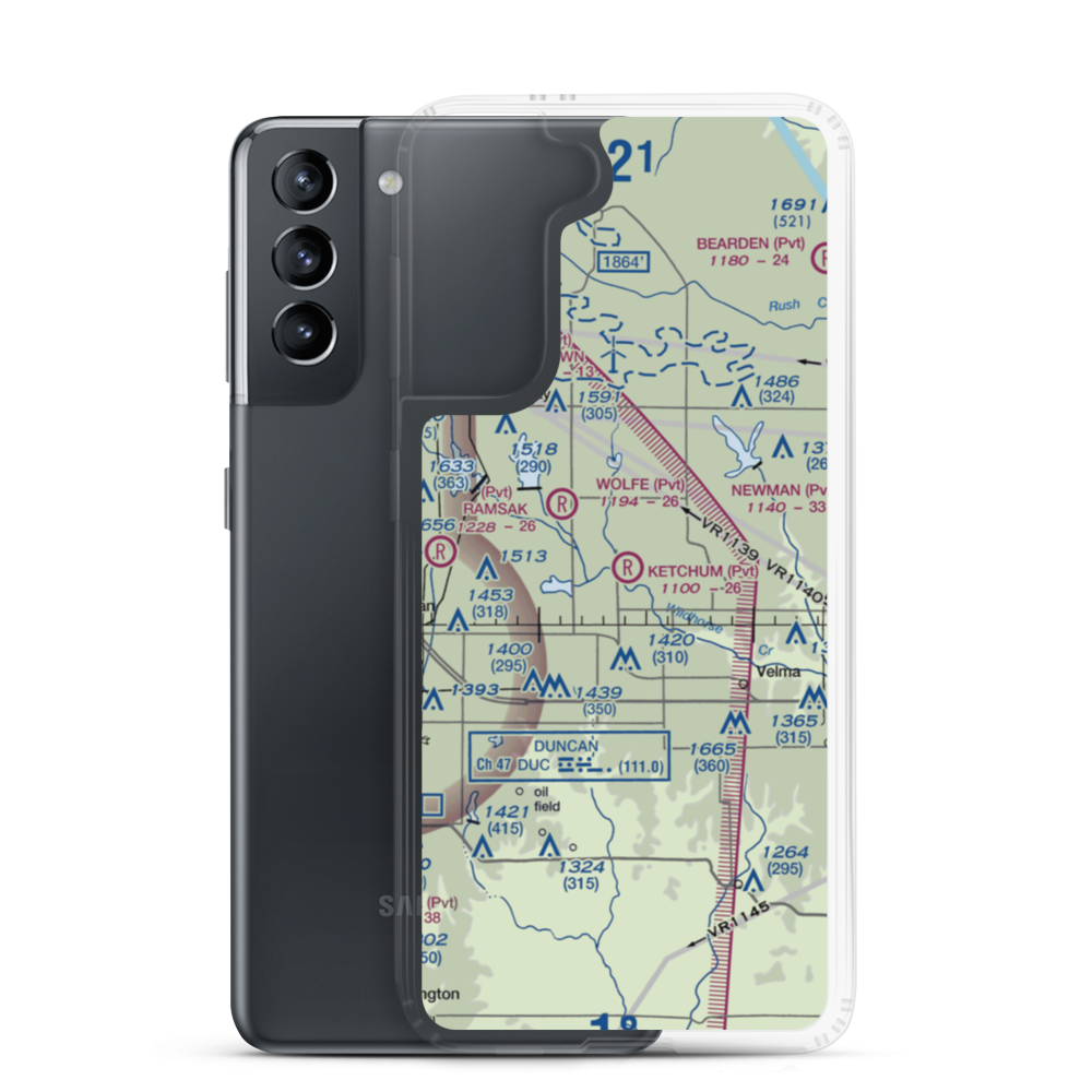 Ketchum Ranch Airport (OK97) VFR Sectional Samsung Case Samsung Galaxy S21 model shown