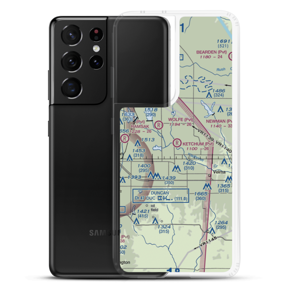 Ketchum Ranch Airport (OK97) VFR Sectional Samsung Case Samsung Galaxy S21 Ultra model shown