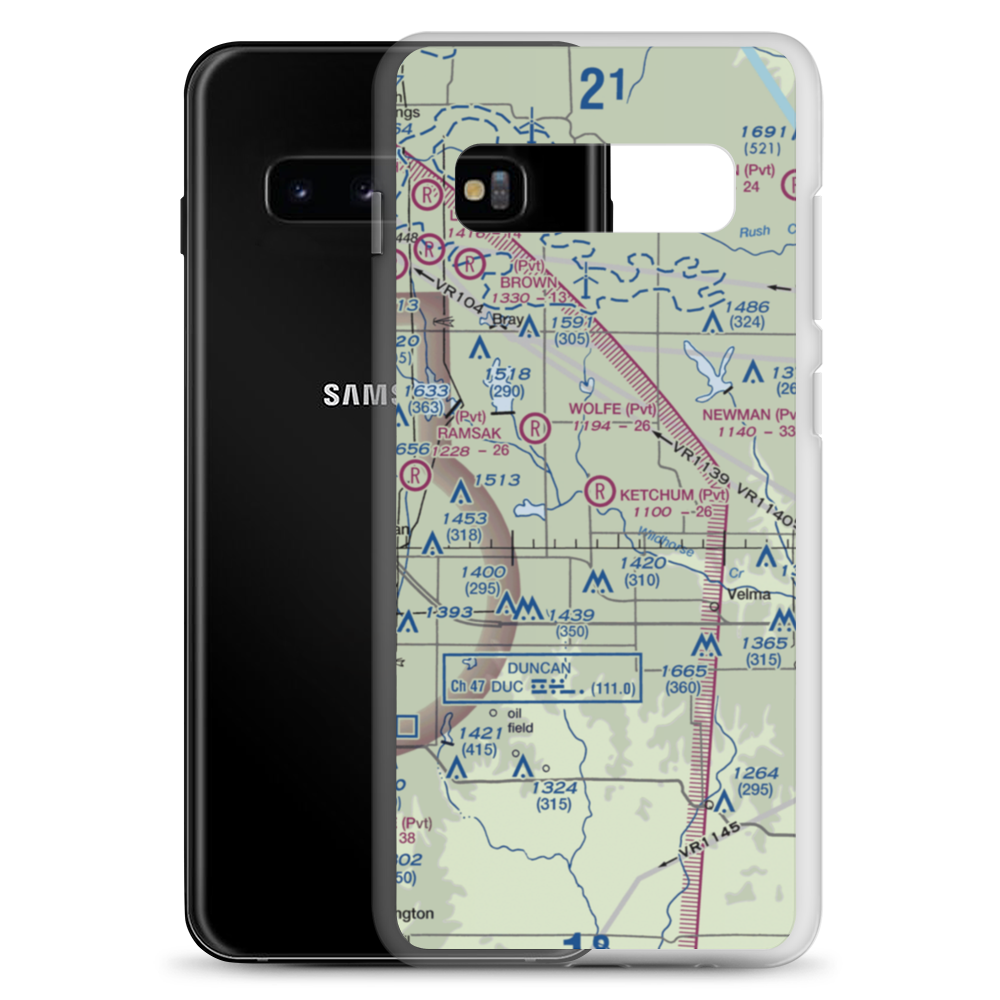 Ketchum Ranch Airport (OK97) VFR Sectional Samsung Case Samsung Galaxy S10+ model shown