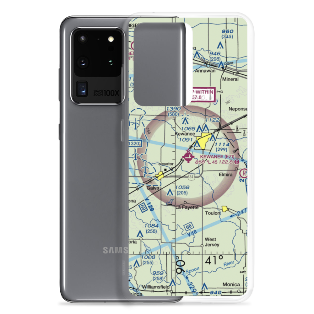 Kewanee Municipal Airport (EZI) VFR Sectional Samsung Case Samsung Galaxy S20 Ultra model shown