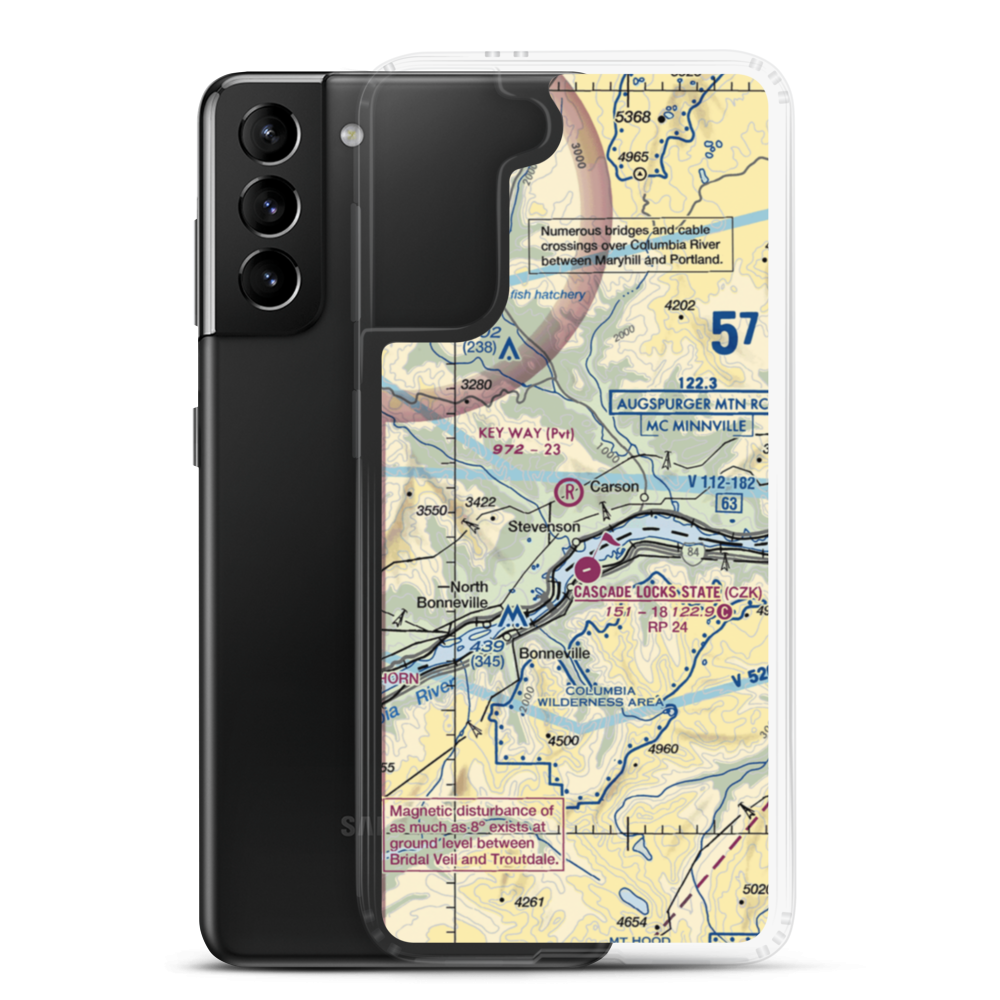 Key Way Airport (19WA) VFR Sectional Samsung Case Samsung Galaxy S21 Plus model shown
