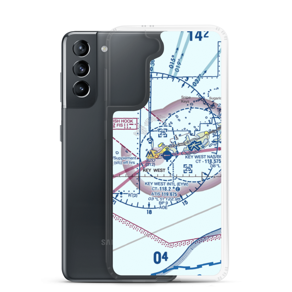 Key West International Airport (EYW) VFR Sectional Samsung Case Samsung Galaxy S21 model shown