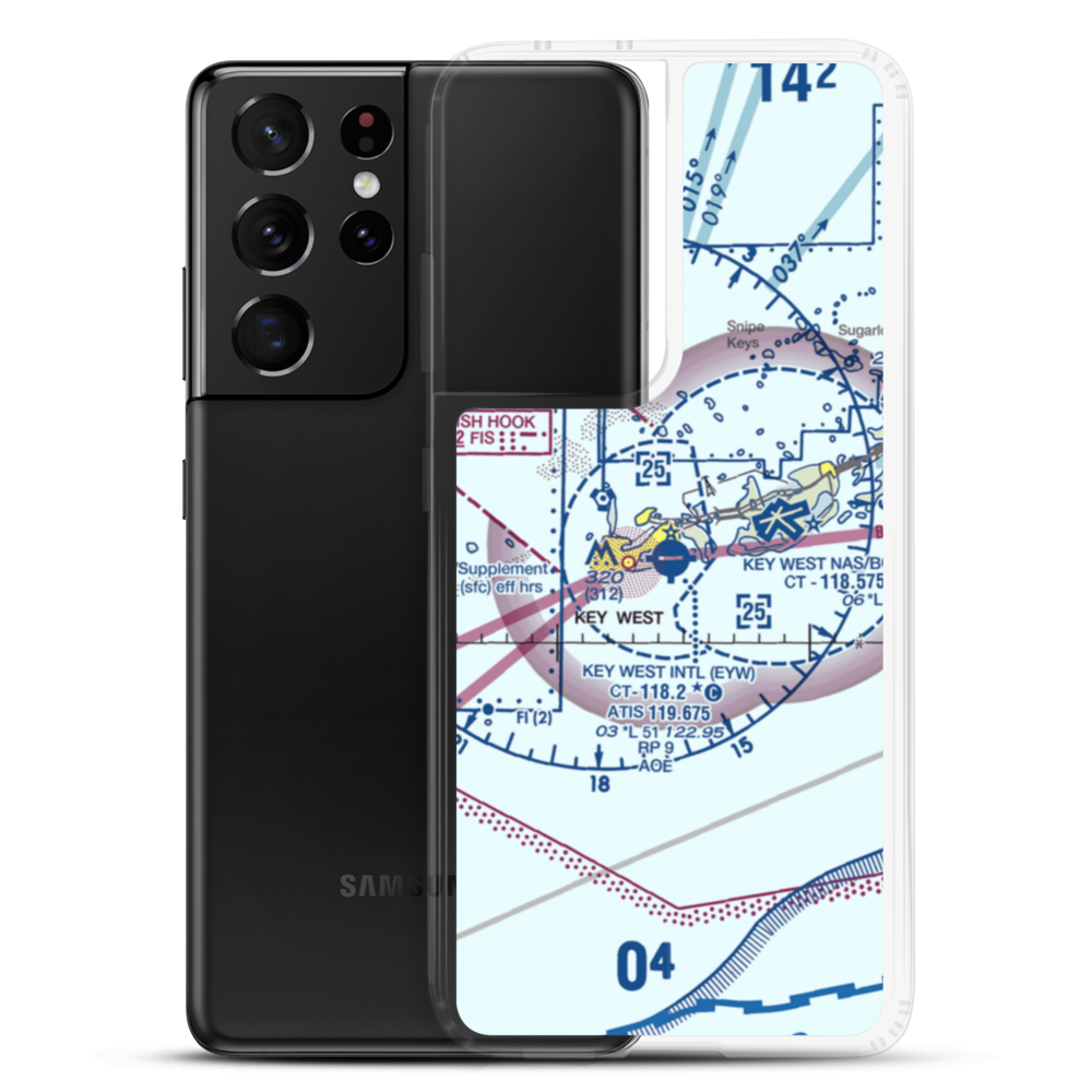 Key West International Airport (EYW) VFR Sectional Samsung Case Samsung Galaxy S21 Ultra model shown