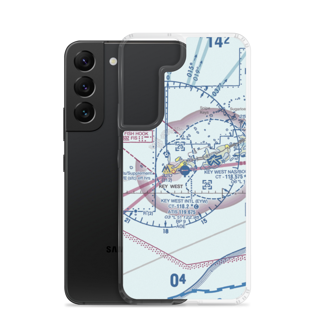 Key West International Airport (EYW) VFR Sectional Samsung Case Samsung Galaxy S22 model shown