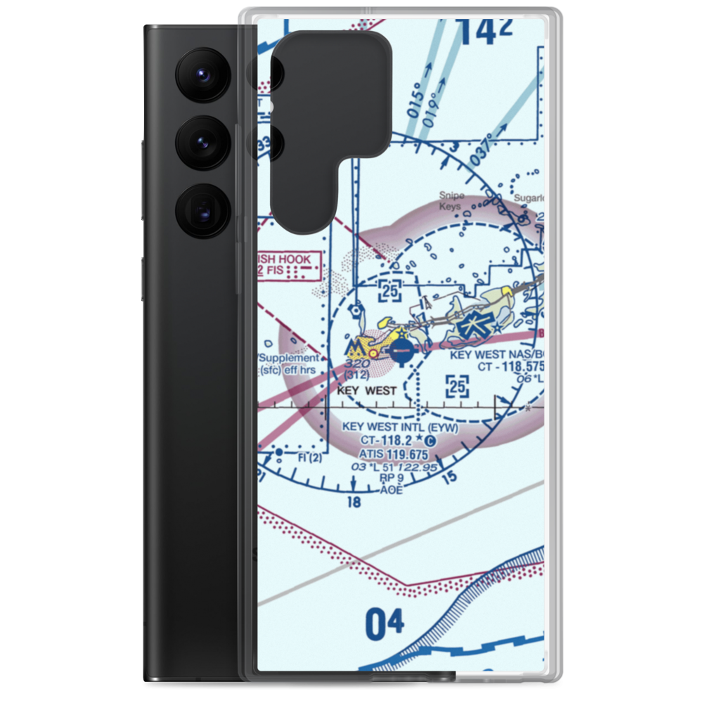 Key West International Airport (EYW) VFR Sectional Samsung Case Samsung Galaxy S22 Ultra model shown