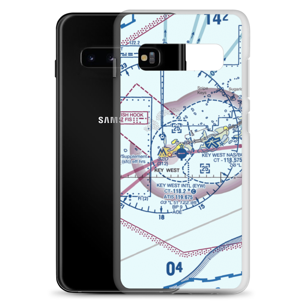 Key West International Airport (EYW) VFR Sectional Samsung Case Samsung Galaxy S10+ model shown