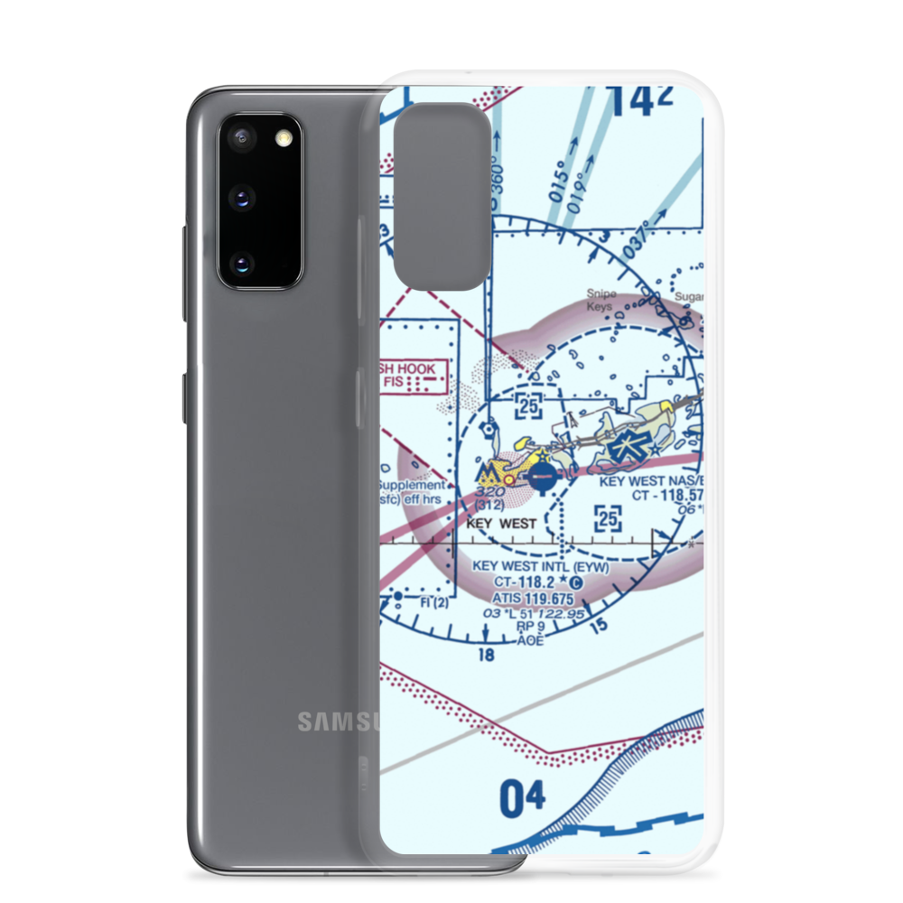 Key West International Airport (EYW) VFR Sectional Samsung Case Samsung Galaxy S20 model shown