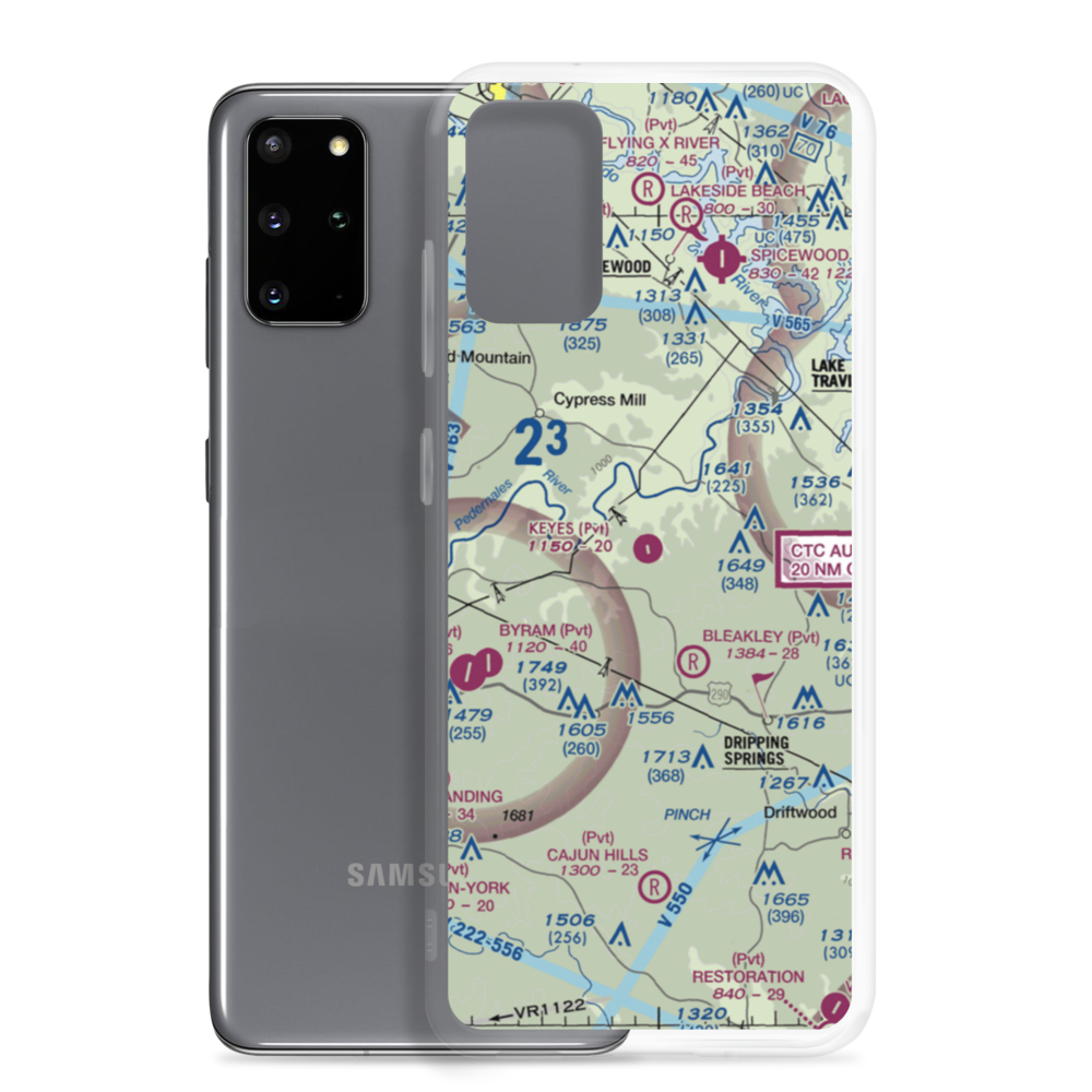 Keyes Ranch Airport (14TX) VFR Sectional Samsung Case Samsung Galaxy S20 Plus model shown