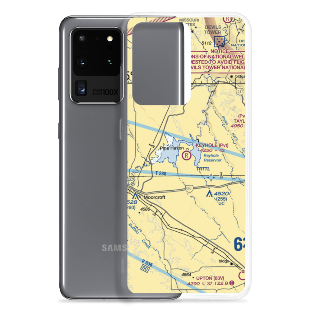 Keyhole Airport (01WY) VFR Sectional Samsung Case Samsung Galaxy S20 Ultra model shown