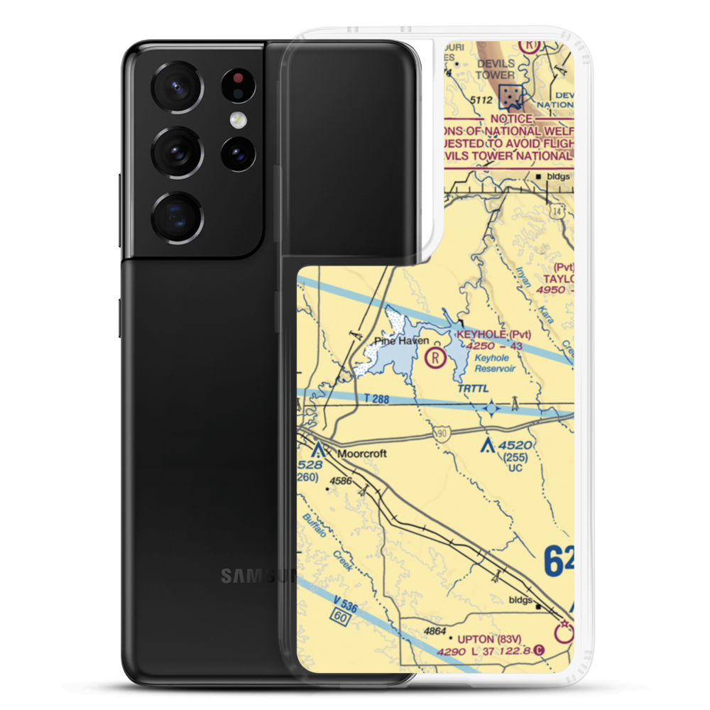 Keyhole Airport (01WY) VFR Sectional Samsung Case Samsung Galaxy S21 Ultra model shown