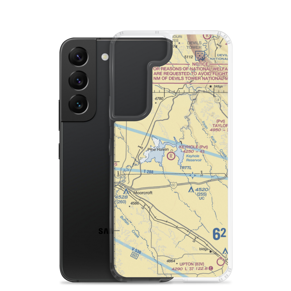 Keyhole Airport (01WY) VFR Sectional Samsung Case Samsung Galaxy S22 model shown