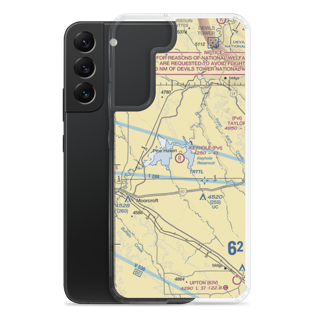 Keyhole Airport (01WY) VFR Sectional Samsung Case Samsung Galaxy S22 Plus model shown