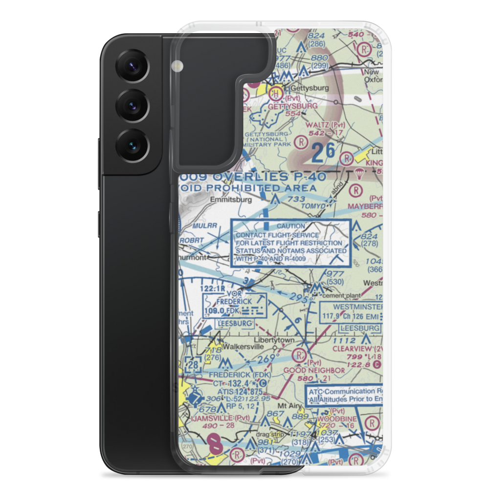 Keymar Airpark (MD42) VFR Sectional Samsung Case Samsung Galaxy S22 Plus model shown
