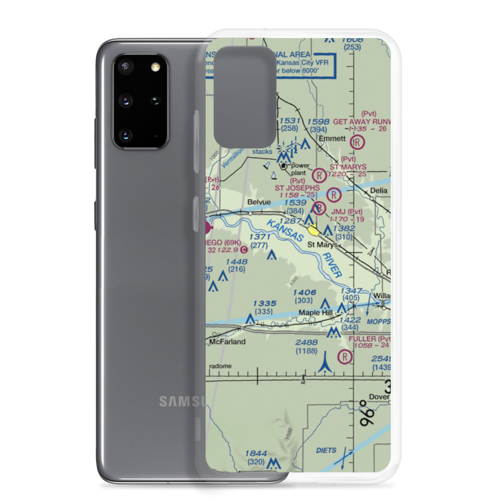 Keyser Airport (1KS5) VFR Sectional Samsung Case Samsung Galaxy S20 Plus model shown